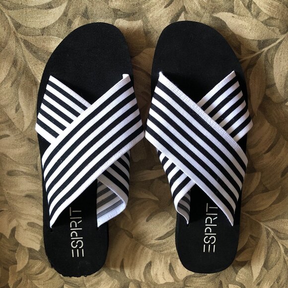 NEW Vintage Y2K ESPRIT Elastic Slide Pool Sandal - Picture 1 of 8